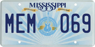 MS license plate MEM069