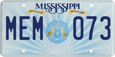 MS license plate MEM073