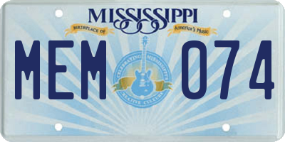 MS license plate MEM074