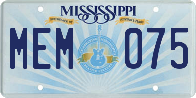 MS license plate MEM075