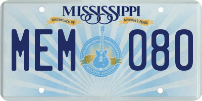 MS license plate MEM080