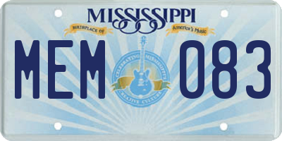 MS license plate MEM083