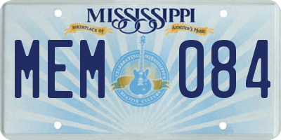 MS license plate MEM084