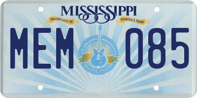MS license plate MEM085