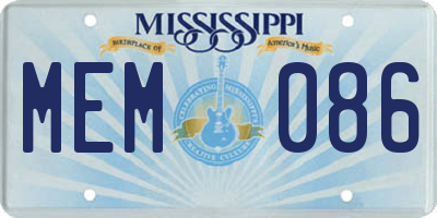 MS license plate MEM086
