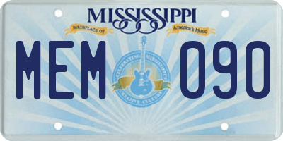 MS license plate MEM090
