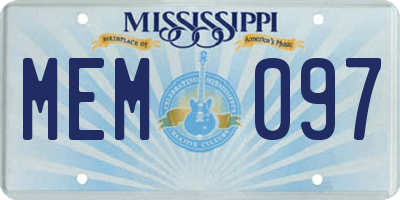 MS license plate MEM097
