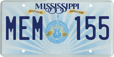 MS license plate MEM155