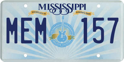MS license plate MEM157