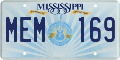 MS license plate MEM169