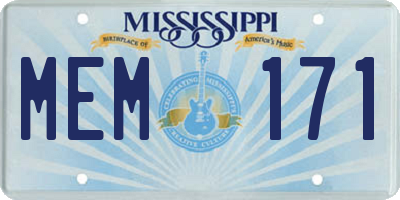 MS license plate MEM171