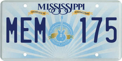 MS license plate MEM175