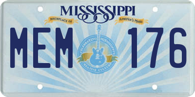 MS license plate MEM176