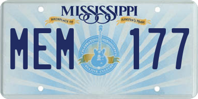 MS license plate MEM177