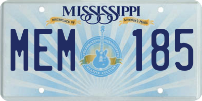 MS license plate MEM185