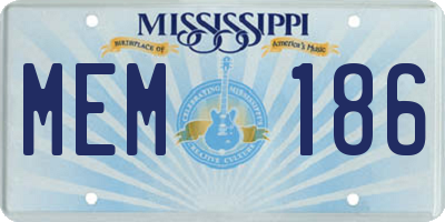 MS license plate MEM186