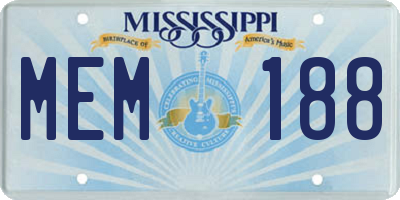 MS license plate MEM188