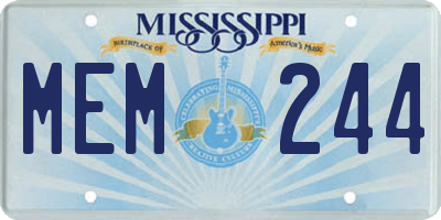 MS license plate MEM244