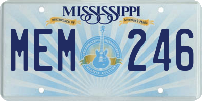 MS license plate MEM246
