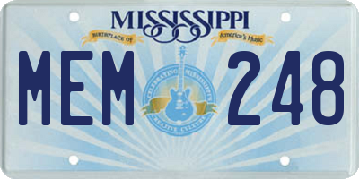 MS license plate MEM248