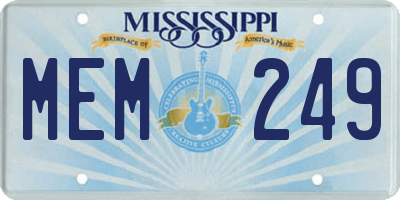 MS license plate MEM249