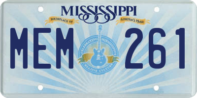 MS license plate MEM261