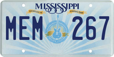 MS license plate MEM267