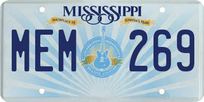 MS license plate MEM269
