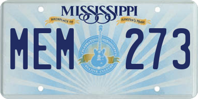 MS license plate MEM273