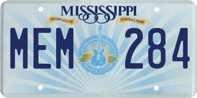 MS license plate MEM284