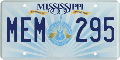 MS license plate MEM295