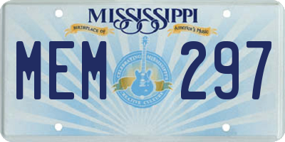 MS license plate MEM297