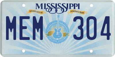 MS license plate MEM304