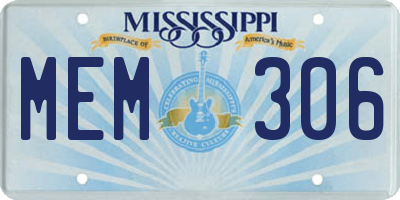 MS license plate MEM306