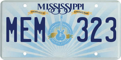 MS license plate MEM323