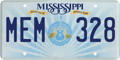 MS license plate MEM328