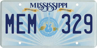 MS license plate MEM329