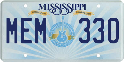 MS license plate MEM330