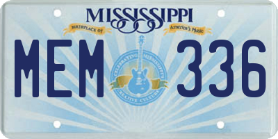MS license plate MEM336