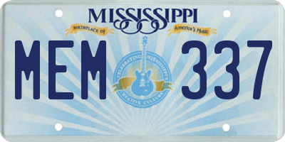 MS license plate MEM337