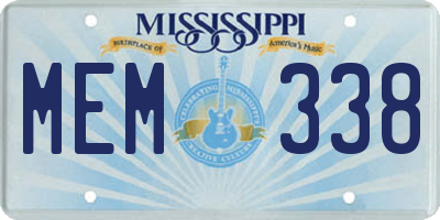 MS license plate MEM338