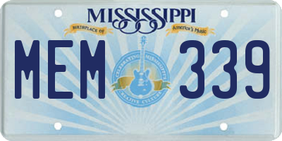 MS license plate MEM339