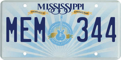 MS license plate MEM344