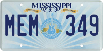 MS license plate MEM349