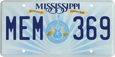 MS license plate MEM369