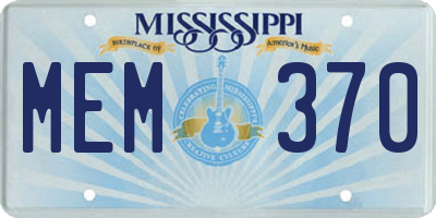 MS license plate MEM370