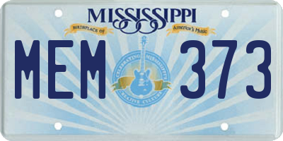 MS license plate MEM373