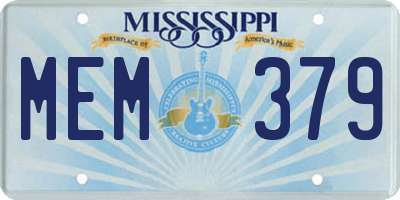 MS license plate MEM379