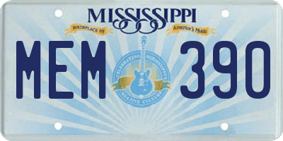 MS license plate MEM390