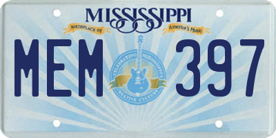 MS license plate MEM397